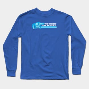 Plumbing Humor, Retro Plumber Graphic, Neon Construction Design Long Sleeve T-Shirt